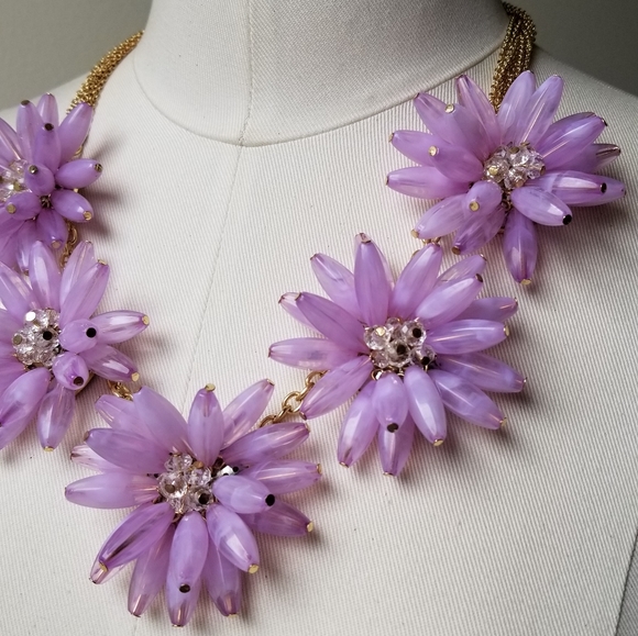 Kohl's Lt Purple Flower & Crystal Bead Necklace - Picture 8 of 8